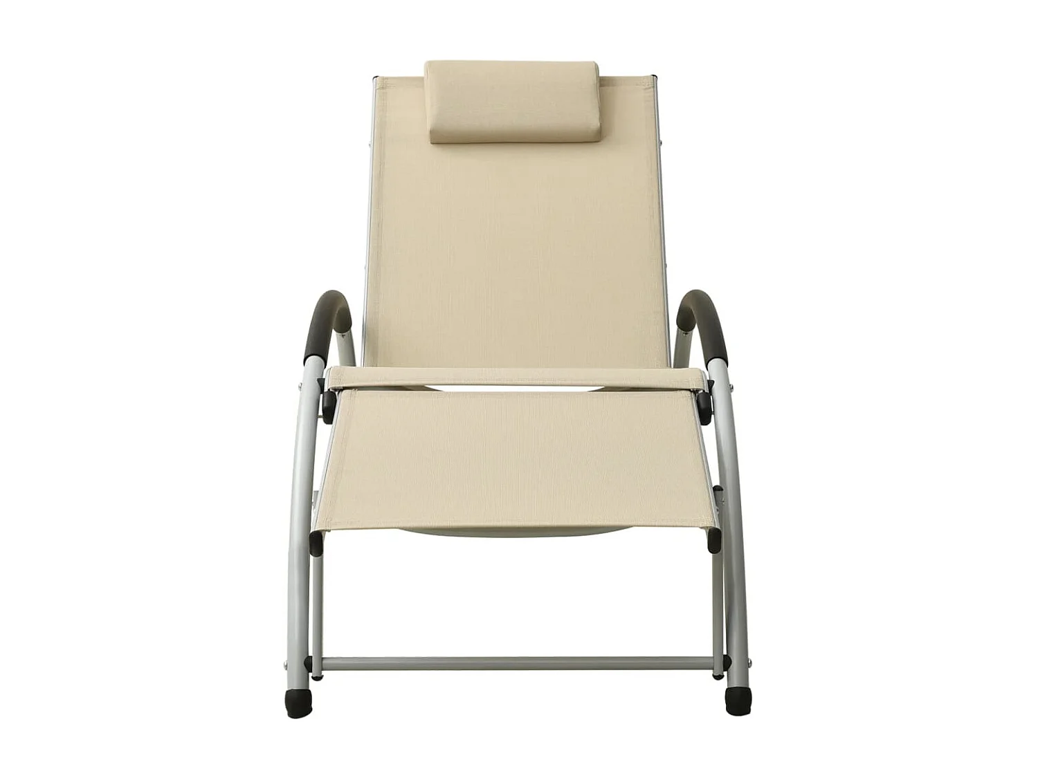 Espreguiçadeira com almofada textilene cor creme