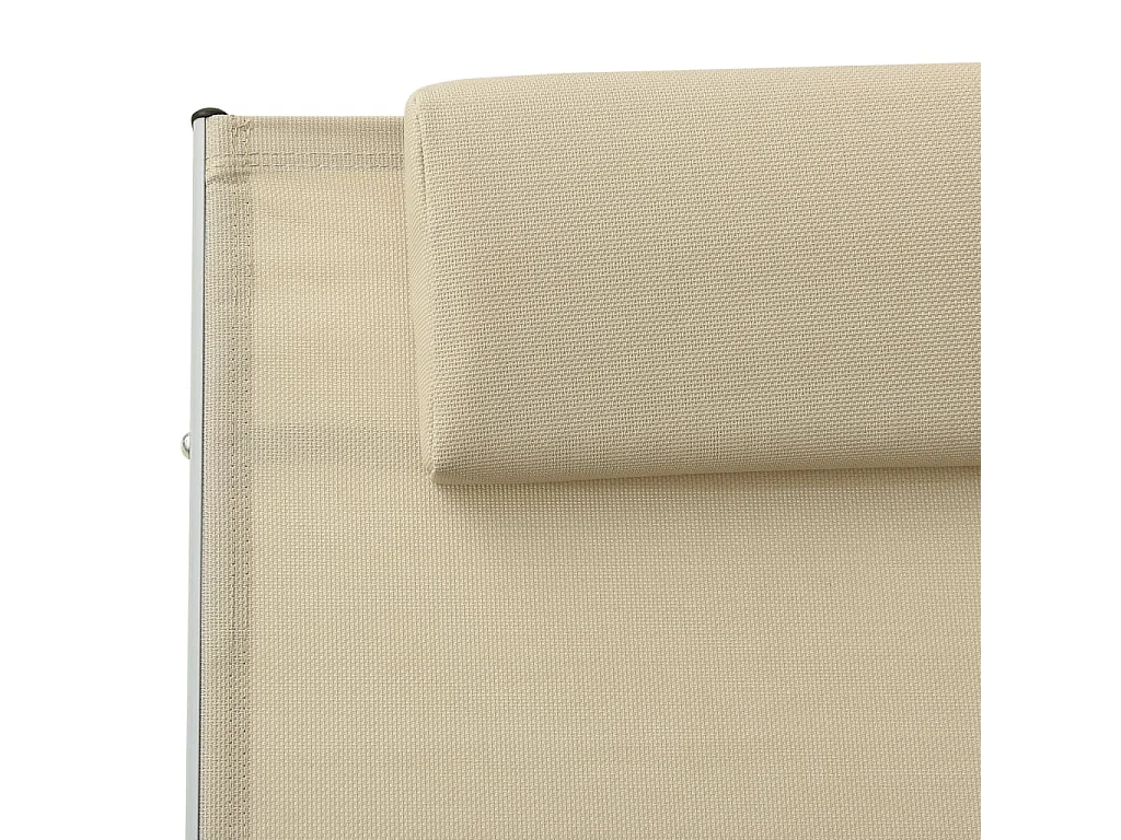 Espreguiçadeira com almofada textilene cor creme