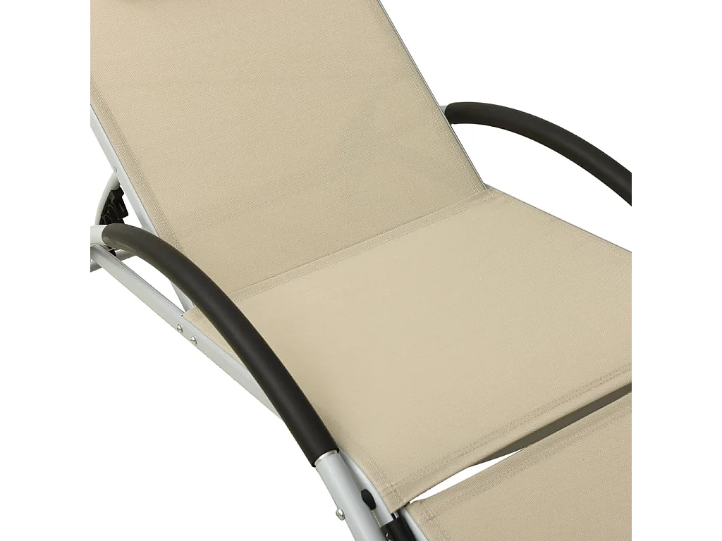 Espreguiçadeira com almofada textilene cor creme