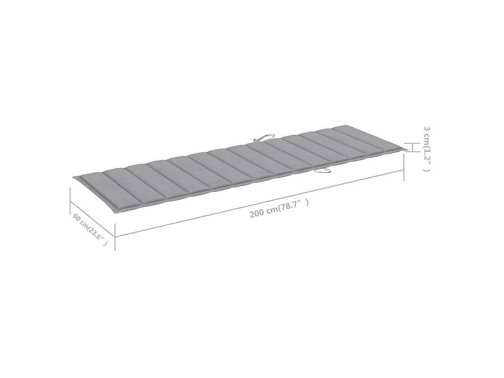 Ligbed 2-persoons met kussens massief acaciahout