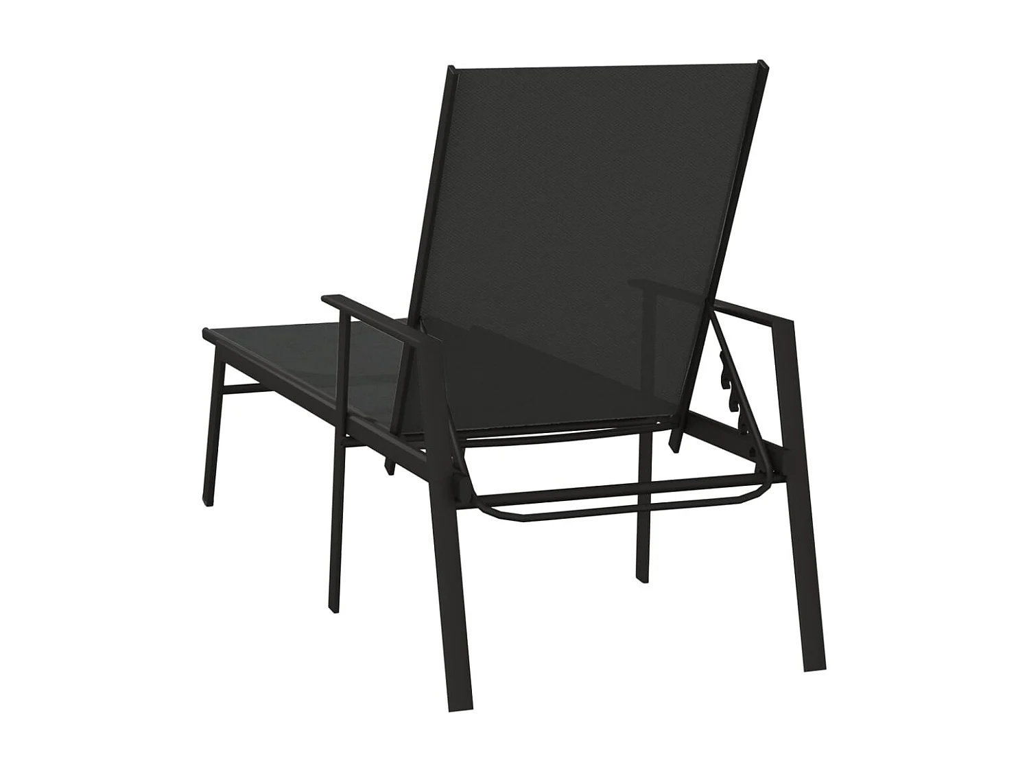 Sonnenliege Stahl und Textilene Schwarz