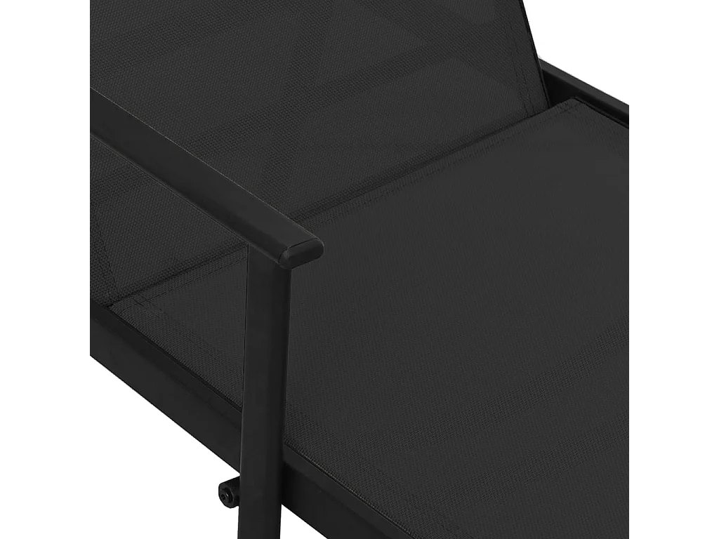 Sonnenliege Stahl und Textilene Schwarz