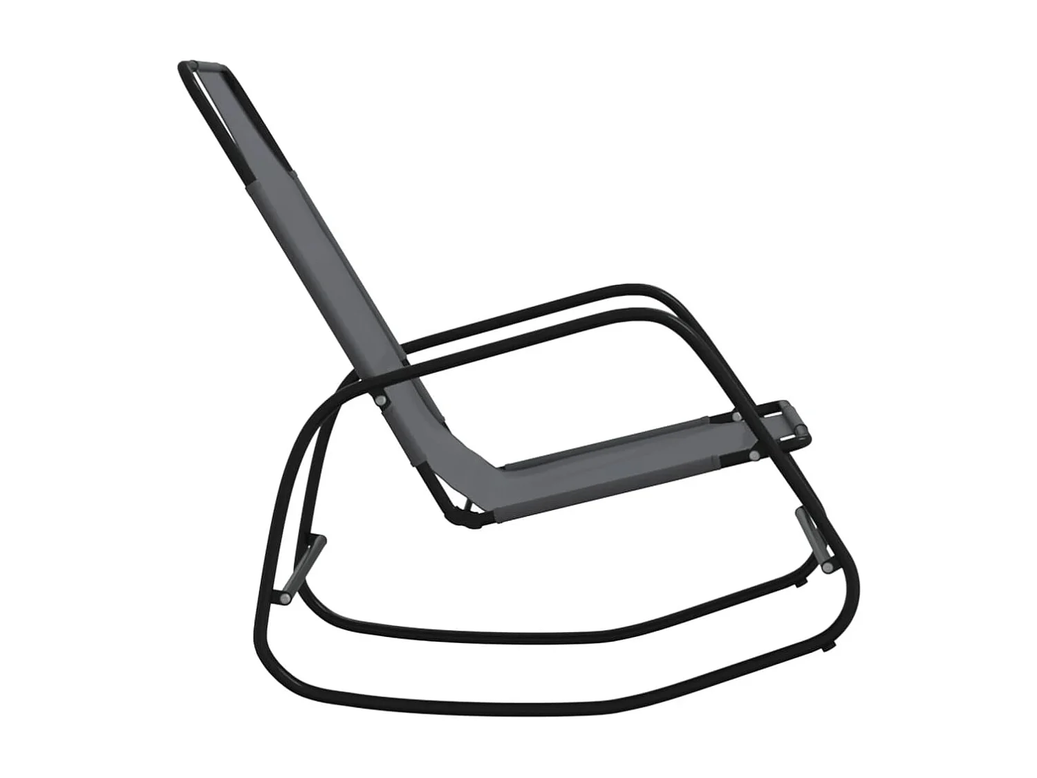 Chaises longues à bascule 2 pcs Gris Acier et textilène