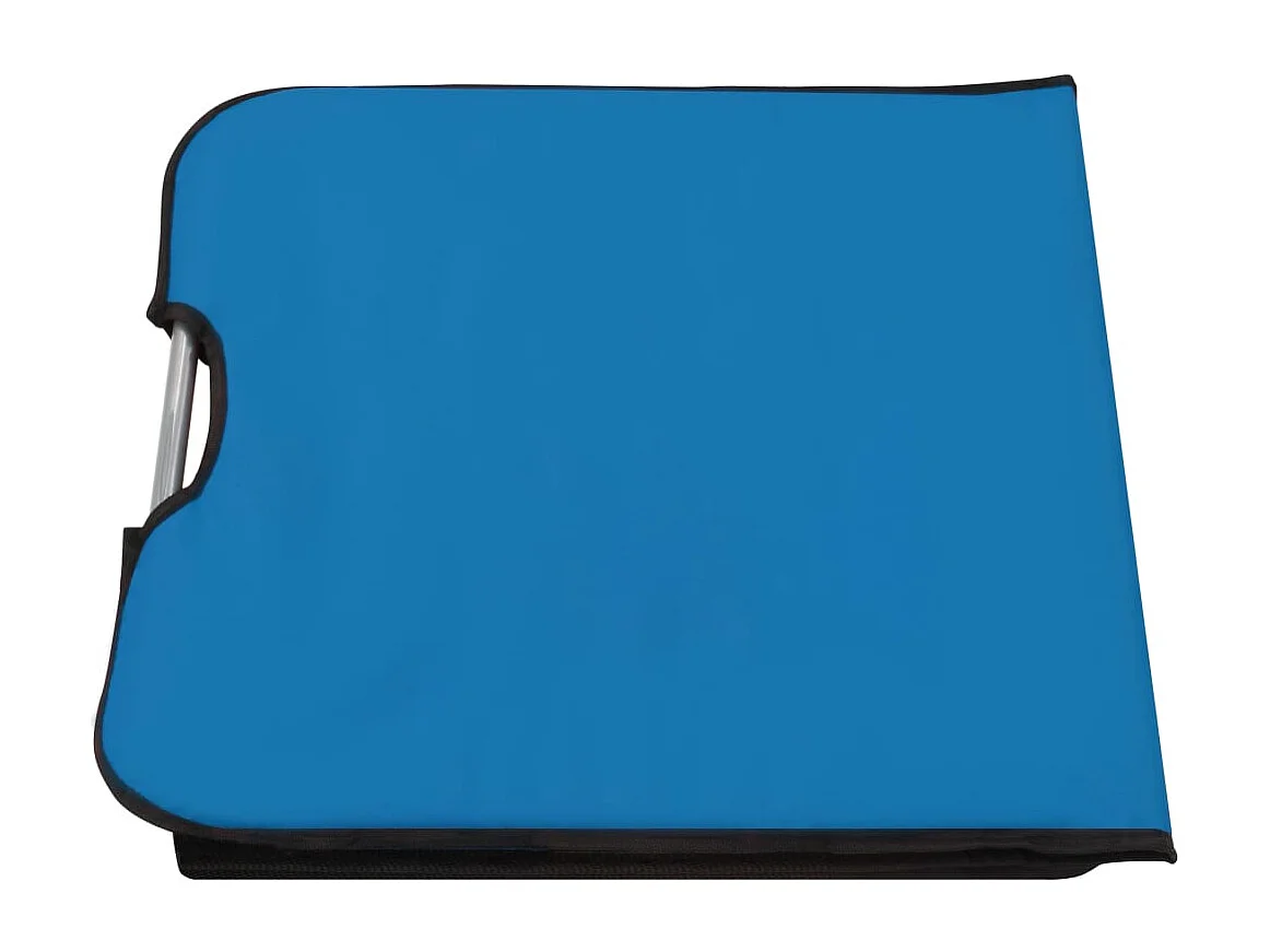 Tapis de plage pliables 2 pcs Acier et tissu Bleu