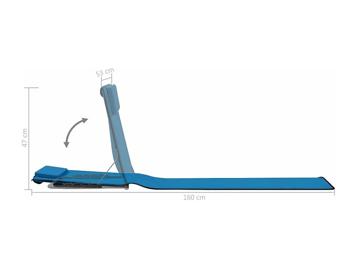 Klappbare Strandmatte 2 Stk. Stahl und Stoff Blau