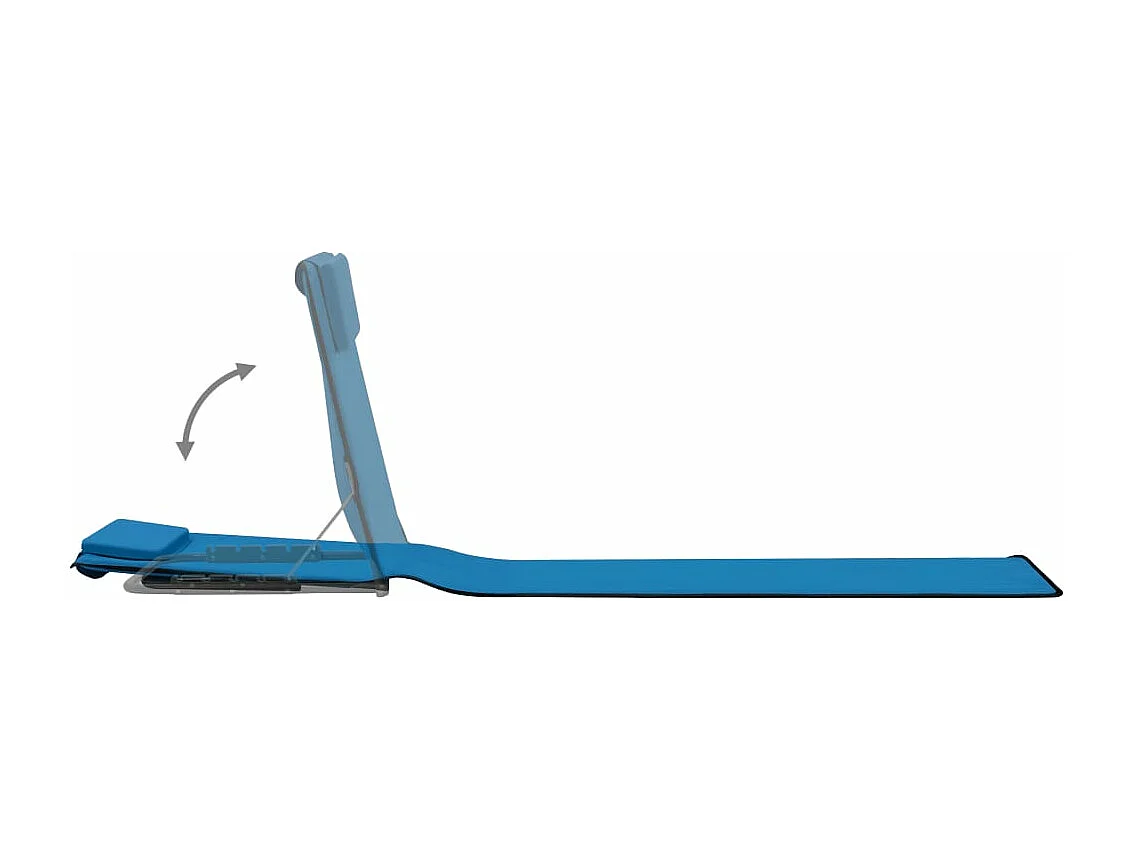 Klappbare Strandmatte 2 Stk. Stahl und Stoff Blau