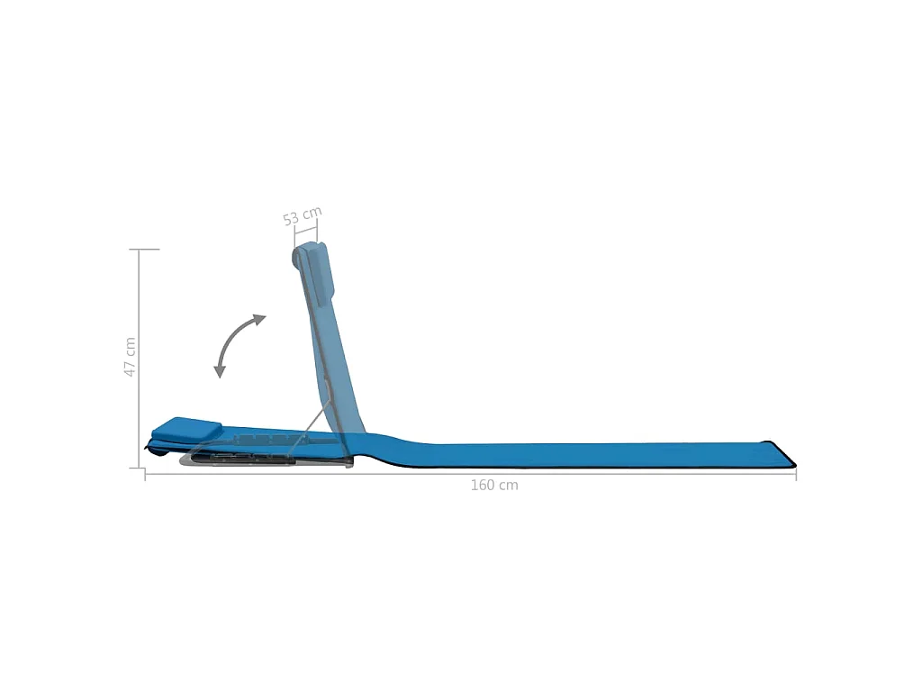 Tapis de plage pliables 2 pcs Acier et tissu Bleu