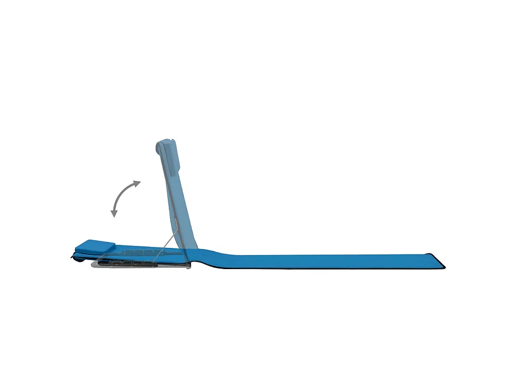 Tapis de plage pliables 2 pcs Acier et tissu Bleu