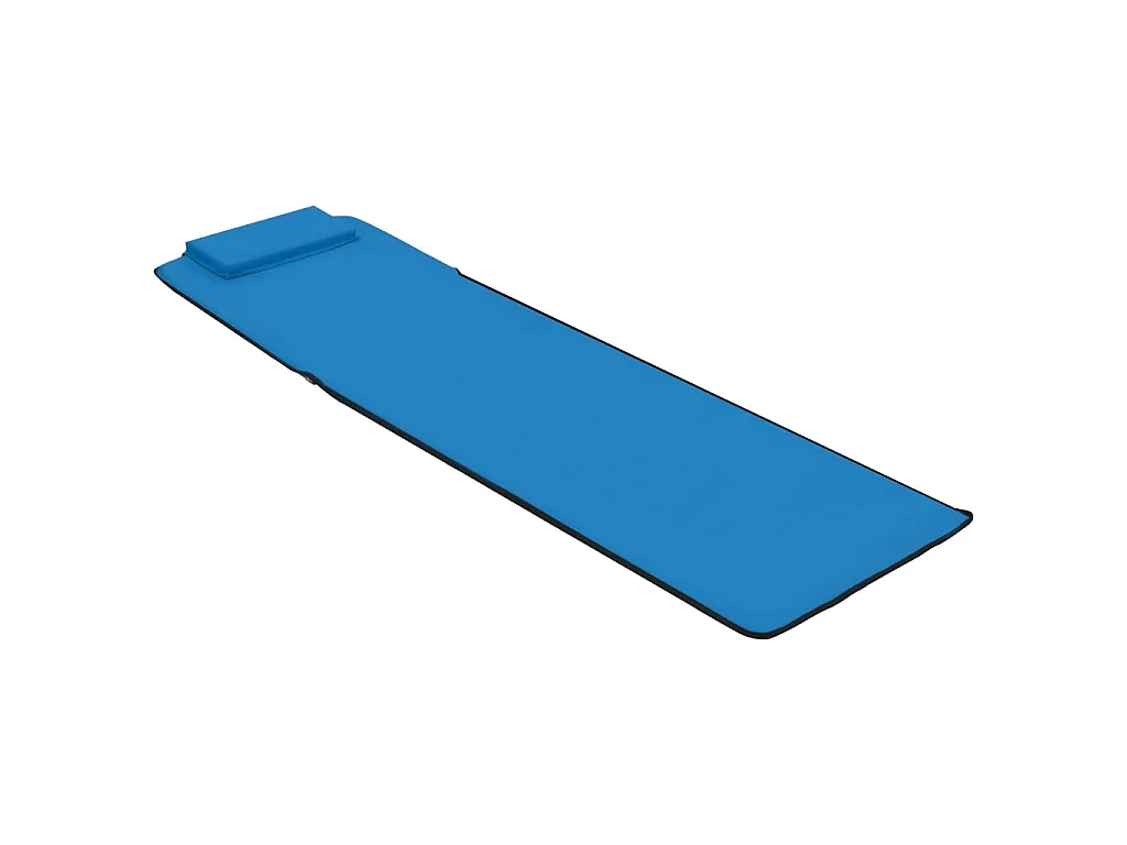 Tapis de plage pliables 2 pcs Acier et tissu Bleu
