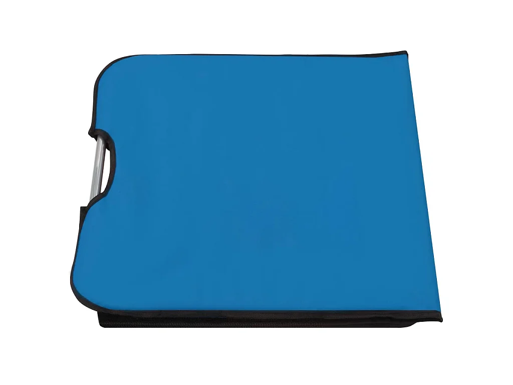 Tapis de plage pliables 2 pcs Acier et tissu Bleu
