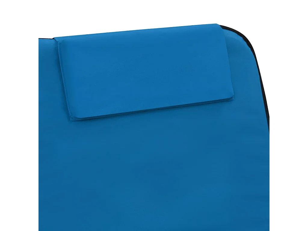 Tapis de plage pliables 2 pcs Acier et tissu Bleu