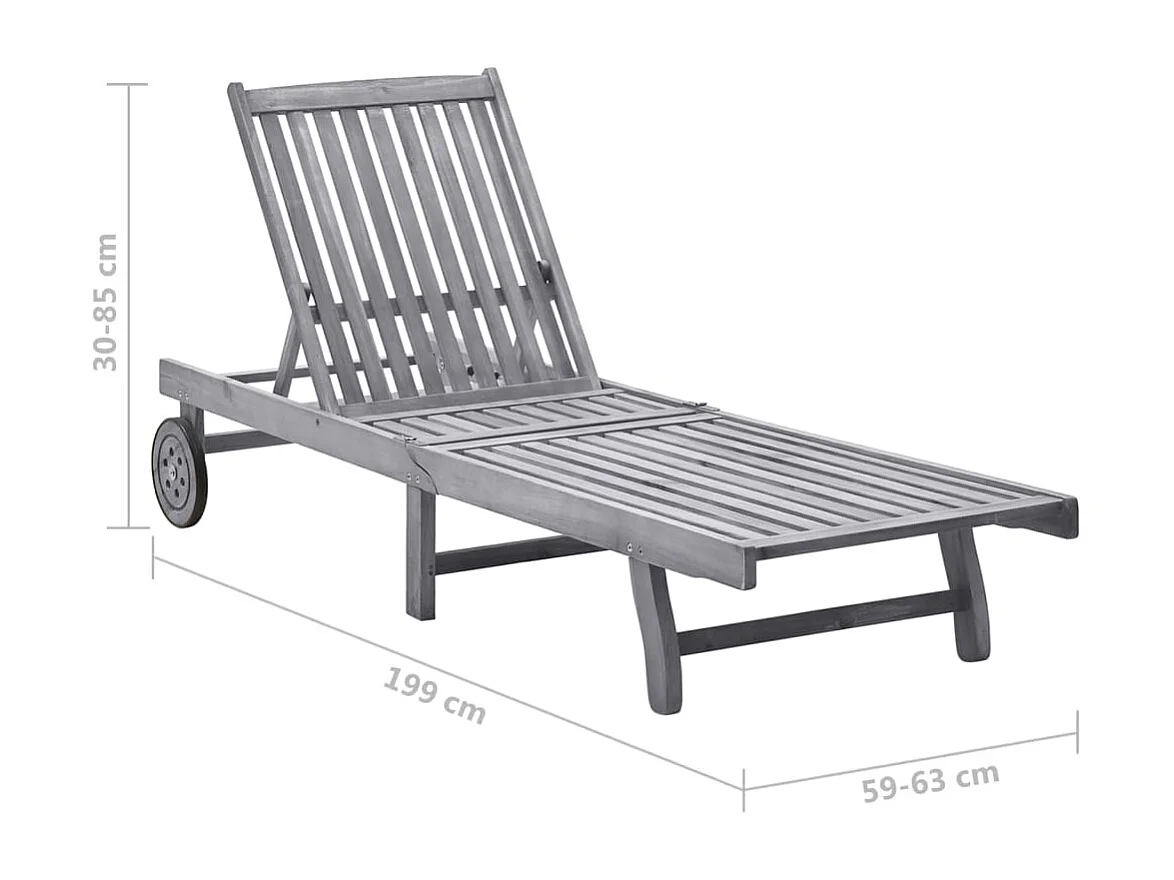 Chaise longue Bois d'acacia solide