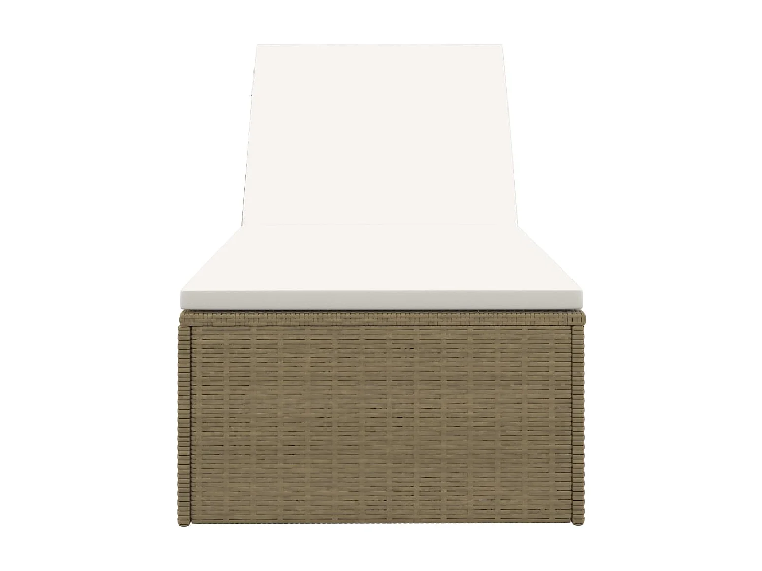 Sonnenliege Poly Rattan Braun und Cremeweiß