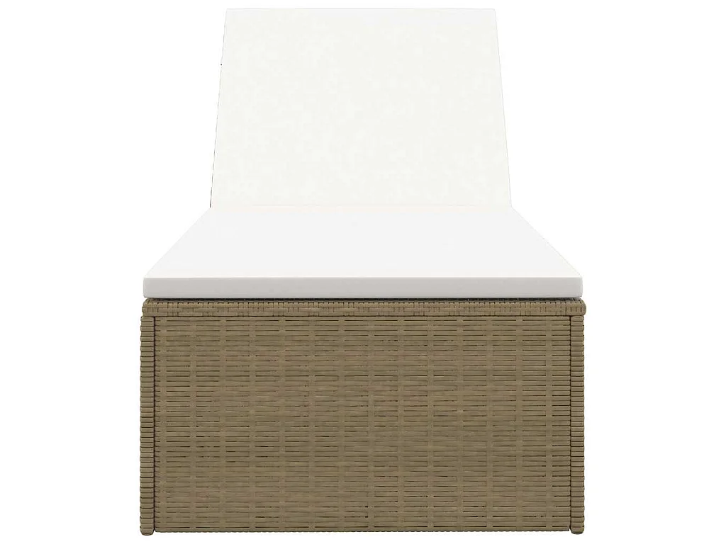 Chaise longue Résine tressée Marron et blanc crème