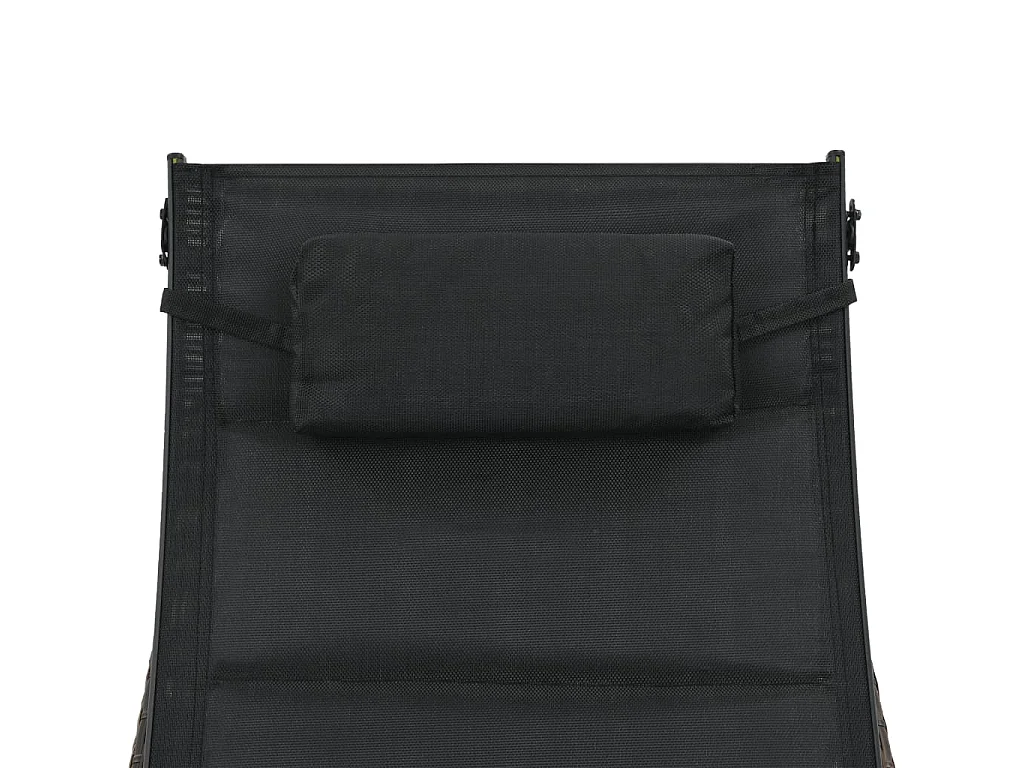 Chaise longue Résine tressée et textilène Marron