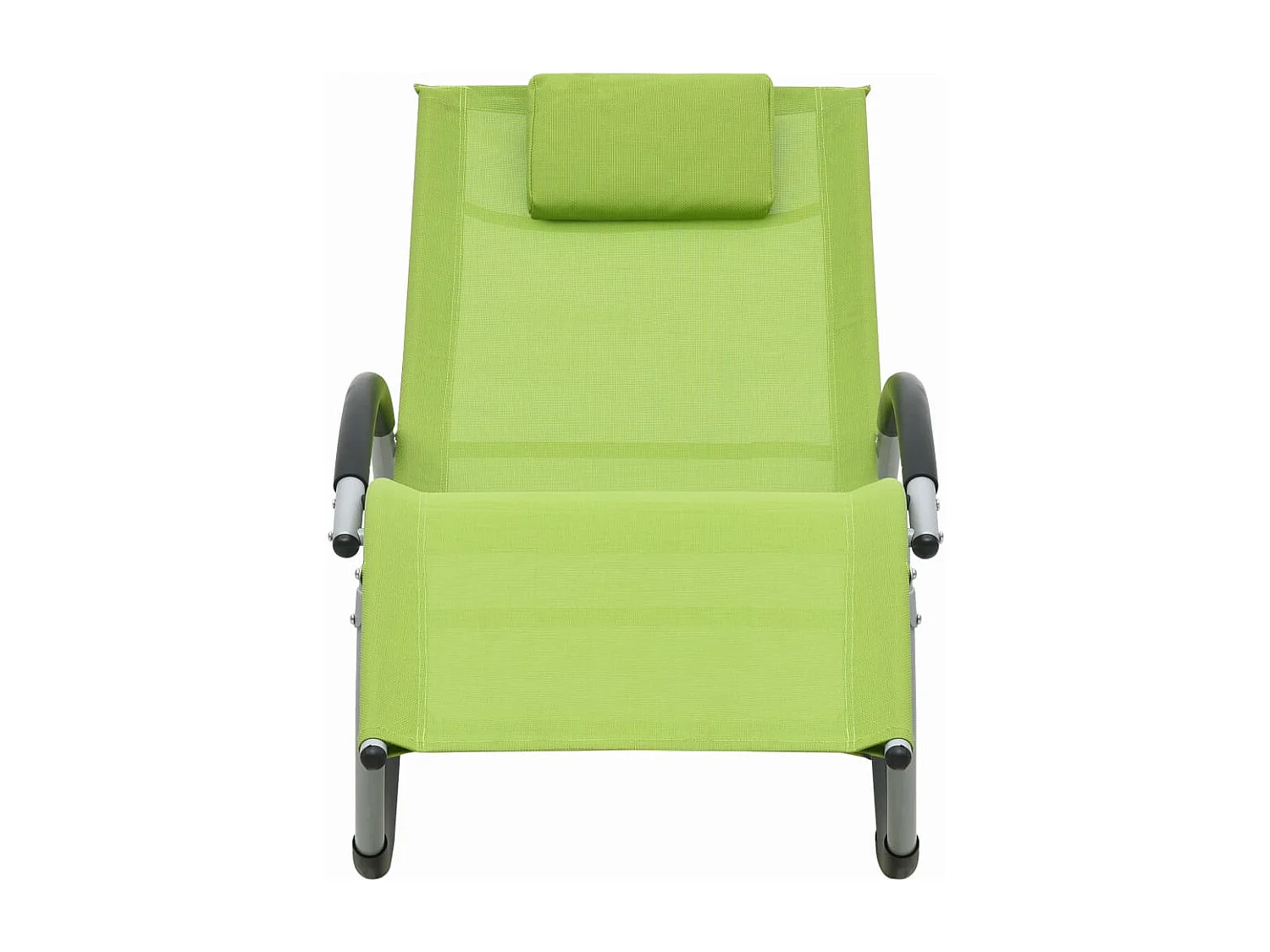 Chaise longue avec oreiller Vert Textilène