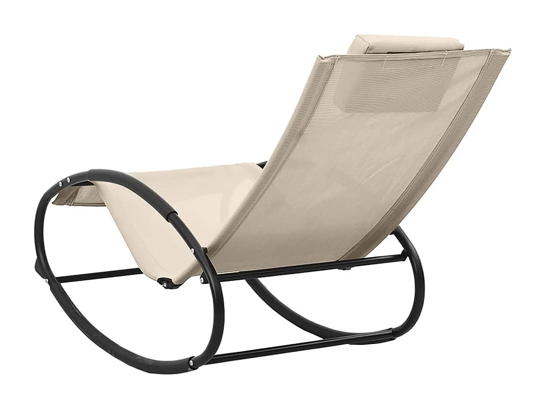 Sonnenliege mit Kissen Stahl und Textilene Creme