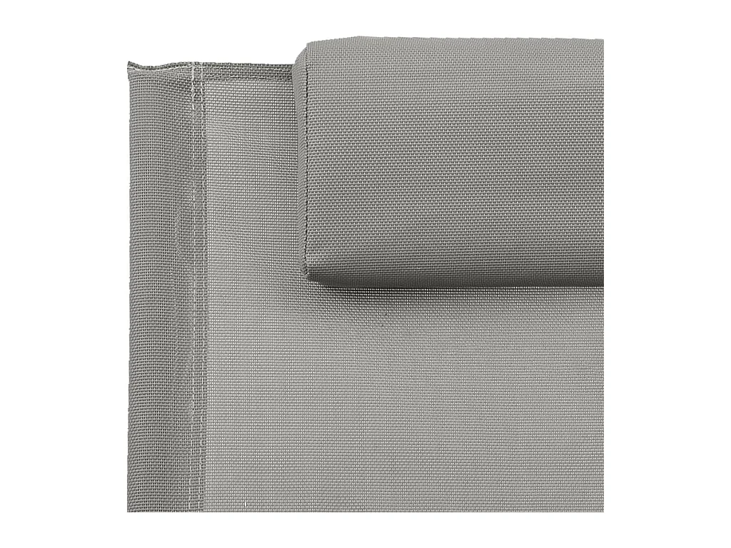 Chaise longue avec oreiller acier et textilène gris