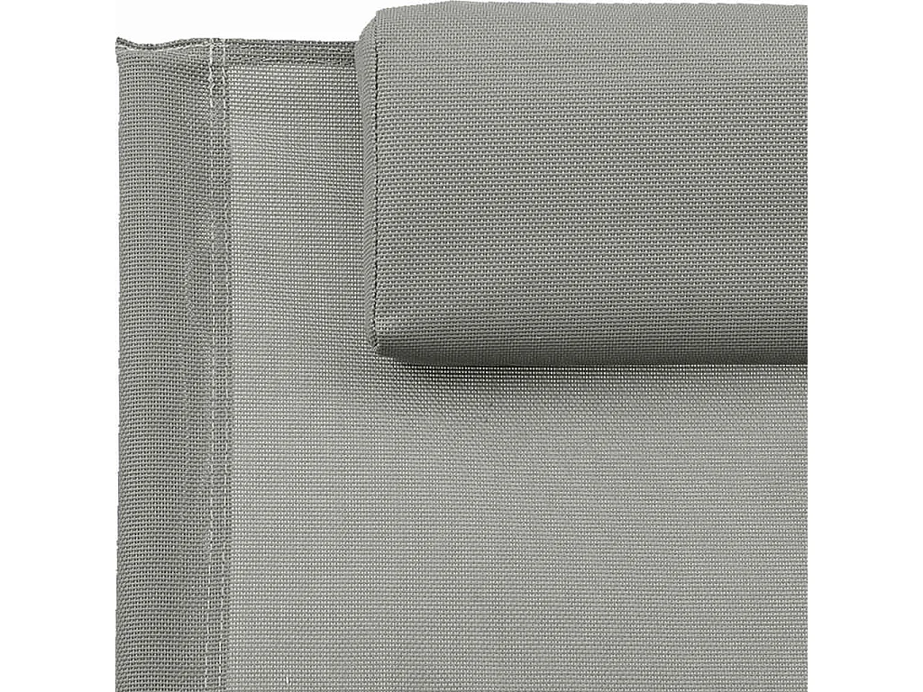 Chaise longue avec oreiller acier et textilène gris