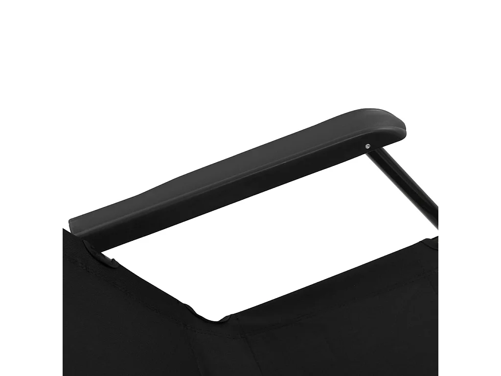 Chaises longues pliables 2 pcs avec repose-pied Acier Noir