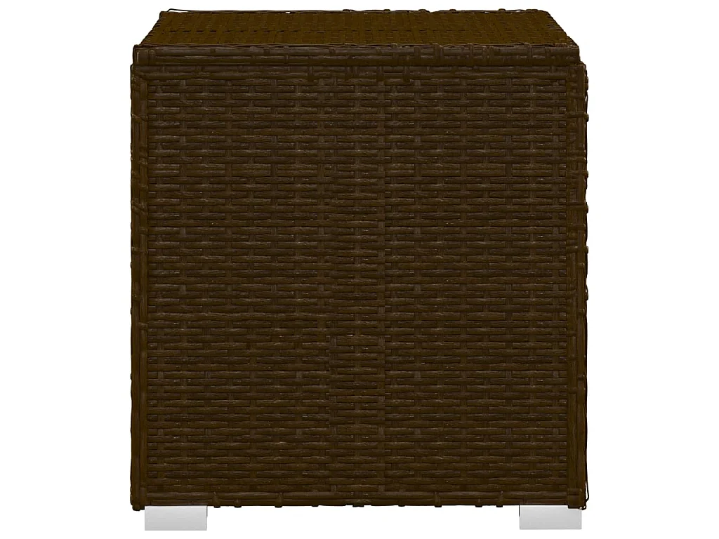 Lettini Prendisole con Tavolino 3 pz in Polyrattan Marrone