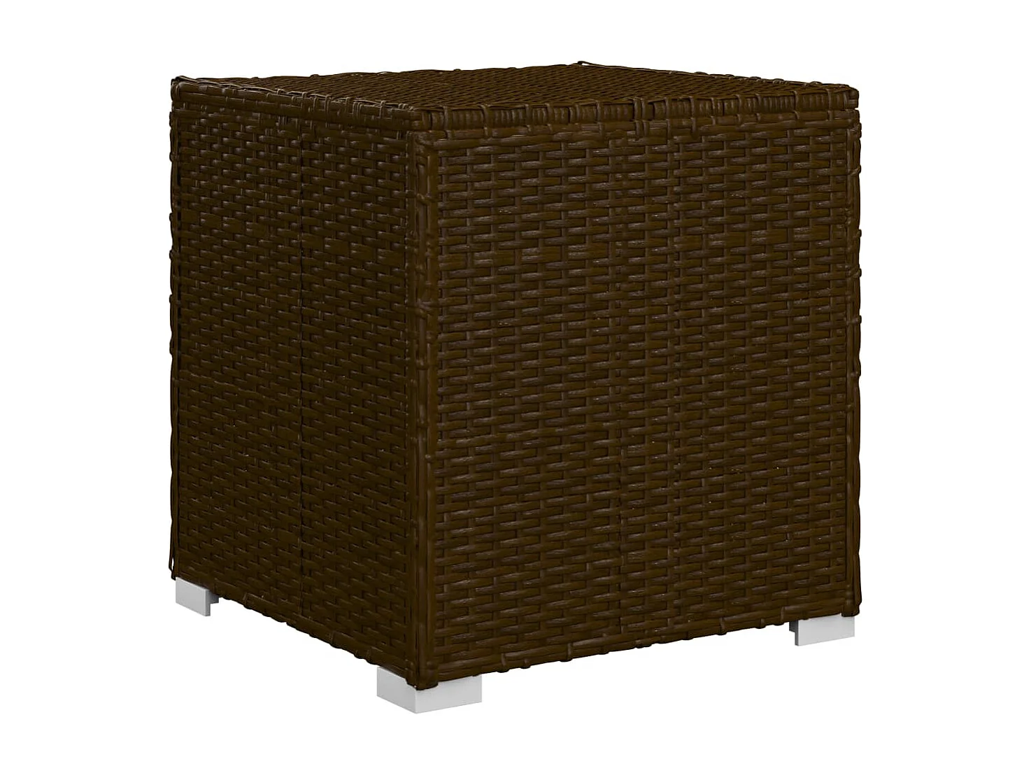 Lettini Prendisole con Tavolino 3 pz in Polyrattan Marrone