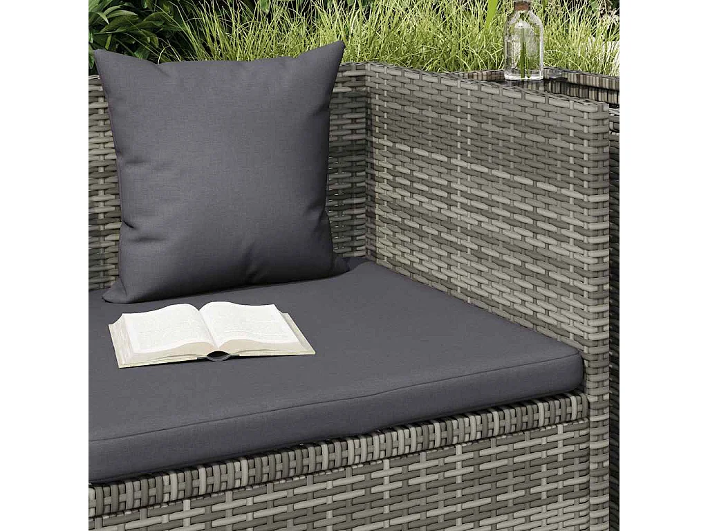 Lit de jardin Gris 200x60 cm Résine tressée