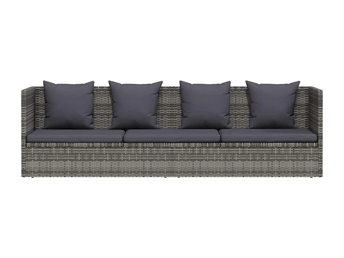 Lit de jardin Gris 200x60 cm Résine tressée