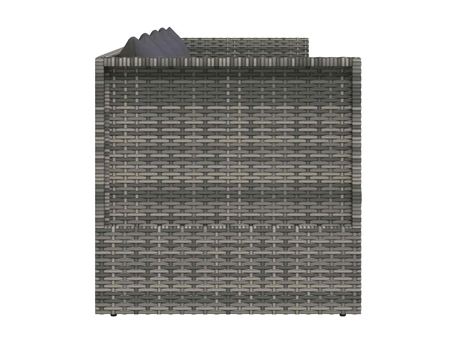 Lit de jardin Gris 200x60 cm Résine tressée