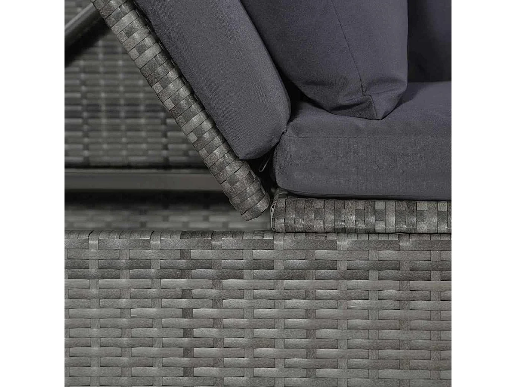 Lit de jardin Gris 200x60 cm Résine tressée