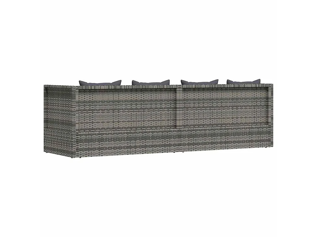 Tuinbed 200x60 cm poly rattan grijs