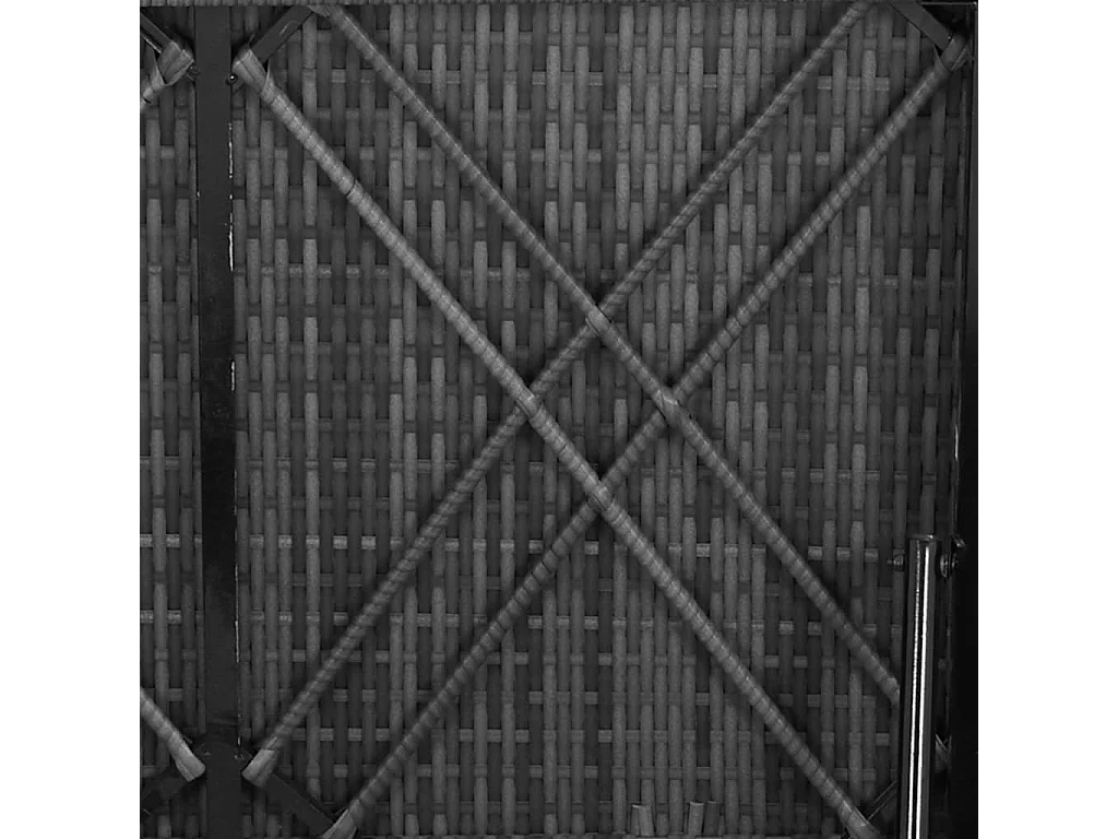 Ligbed met kussen poly rattan grijs