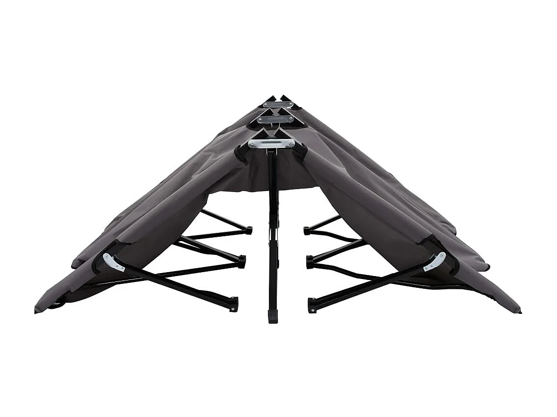 Chaise longue pliable 2 places Gris Acier