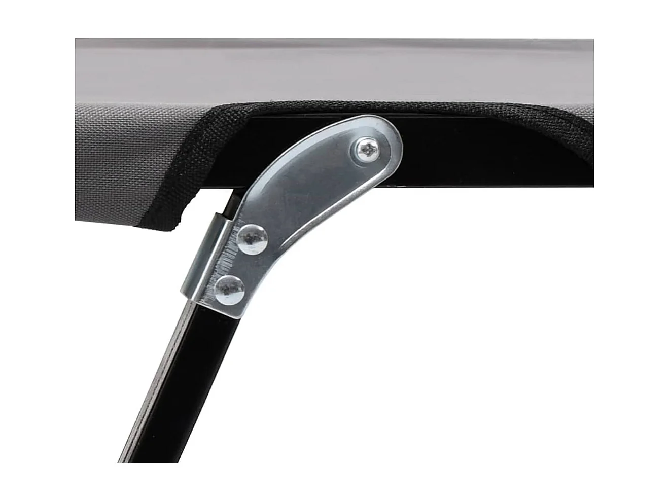 Chaise longue pliable 2 places Gris Acier