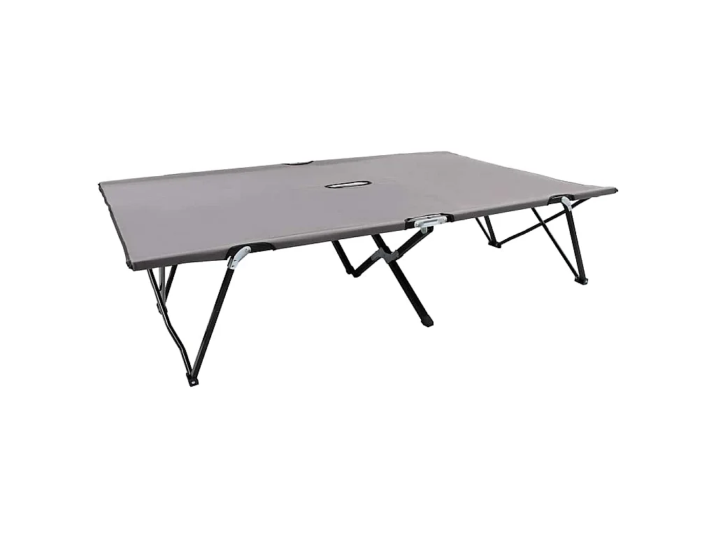 Espreguiçadeira/cama dobrável para 2 pessoas aço cinzento