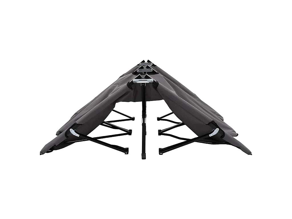Espreguiçadeira/cama dobrável para 2 pessoas aço cinzento