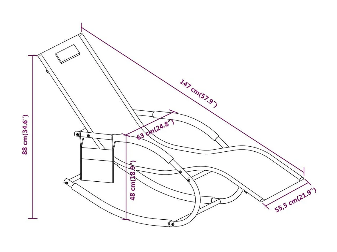 Lettini Prendisole a Dondolo 2 pz in Acciaio e Textilene Verde