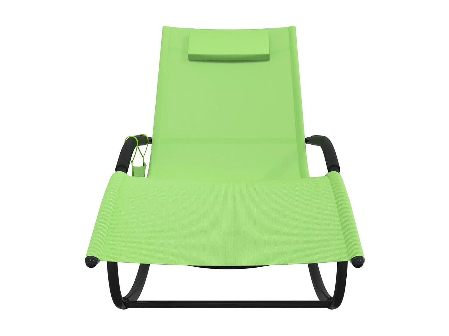 Chaises longues à bascule lot de 2 vert acier et textilène