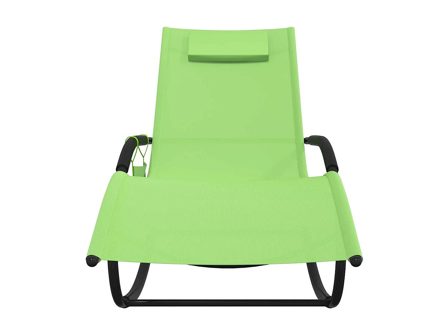 Chaises longues à bascule lot de 2 vert acier et textilène