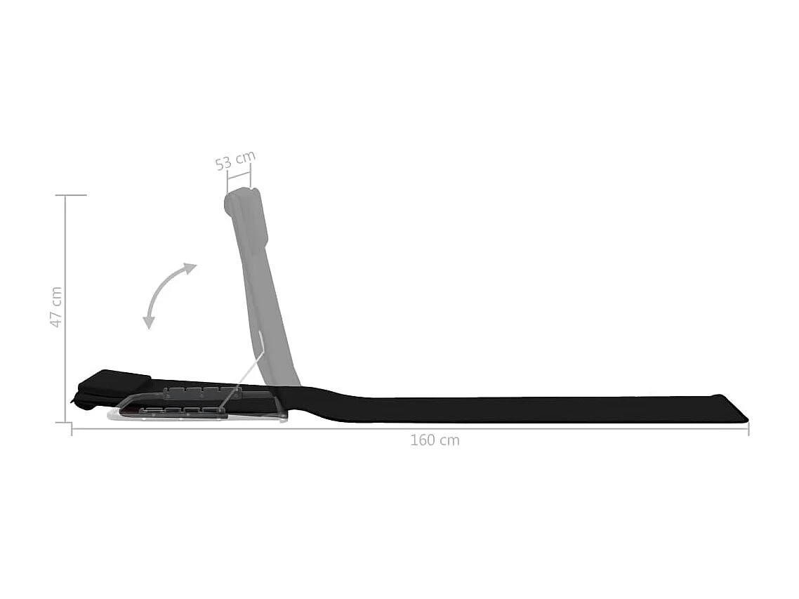 Strandmatten inklapbaar 2 st staal en stof zwart