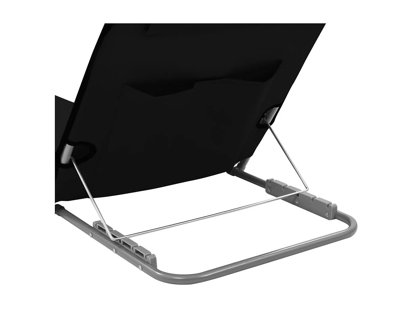 Tapis de plage pliables 2 pcs Acier et tissu Noir