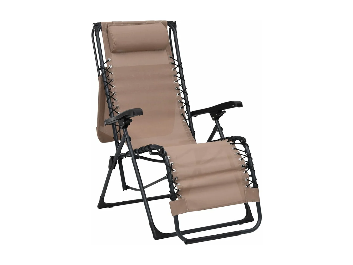 Terrasstoelen 2 st inklapbaar textileen taupe