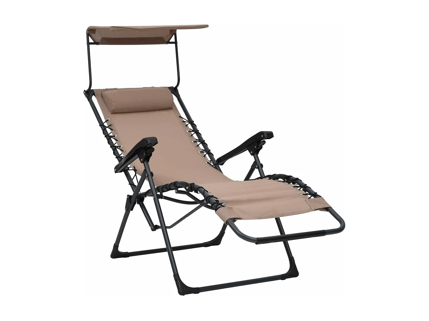 Terrasstoelen 2 st inklapbaar textileen taupe