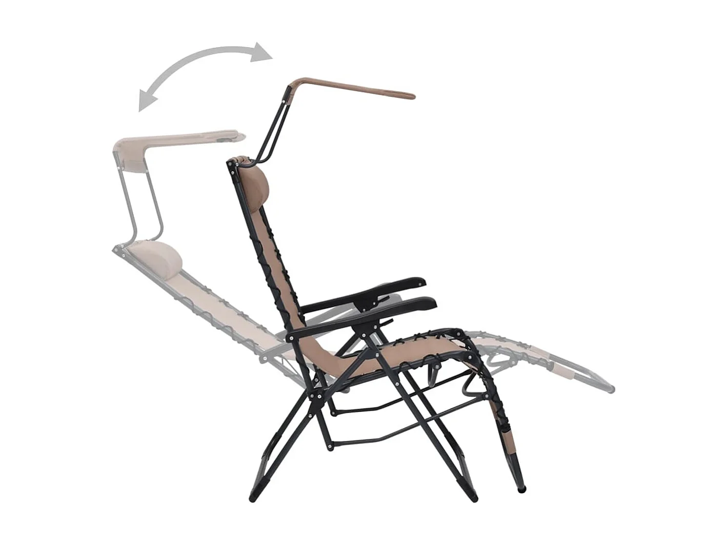 Terrasstoelen 2 st inklapbaar textileen taupe