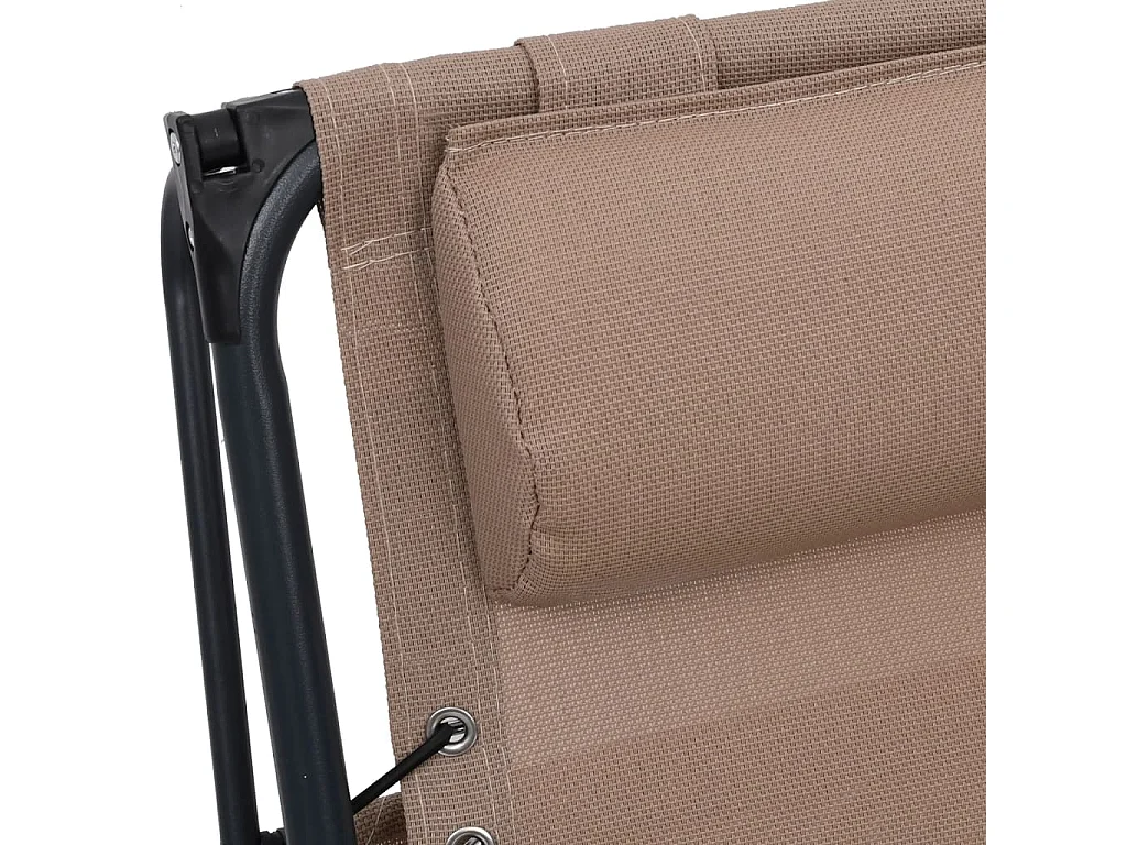 Terrasstoelen 2 st inklapbaar textileen taupe