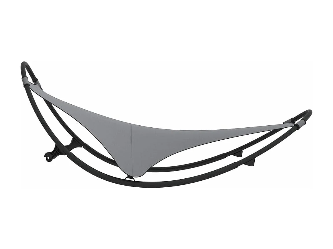 Chaise longue à bascule avec roues Acier et textilène Gris