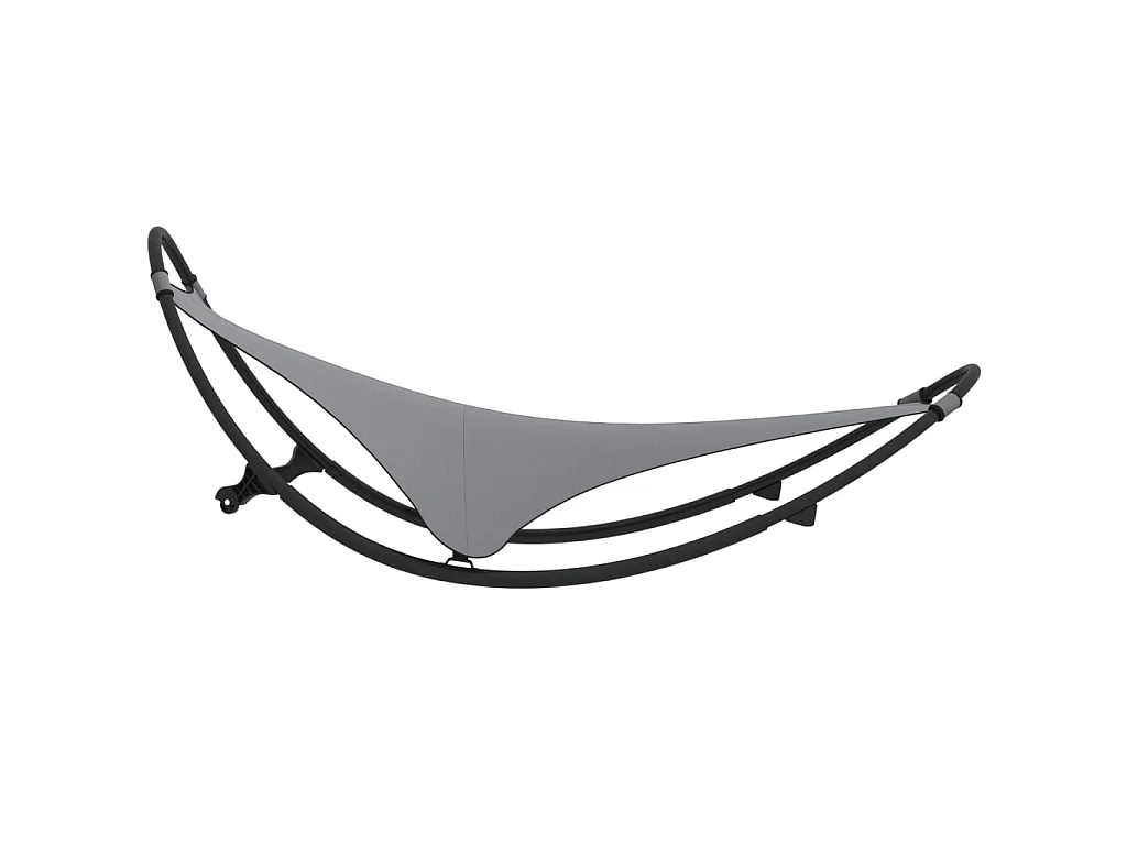 Chaise longue à bascule avec roues Acier et textilène Gris