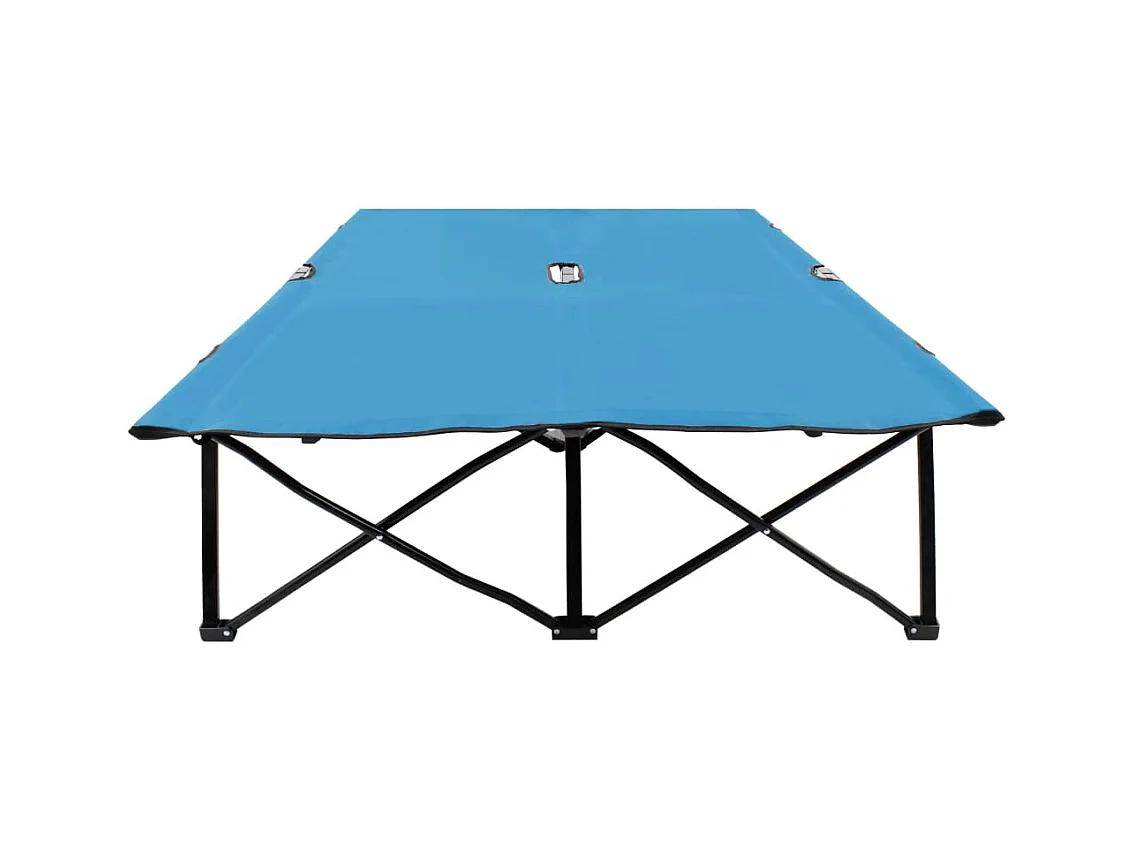 Chaise longue pliable 2 places bleu acier