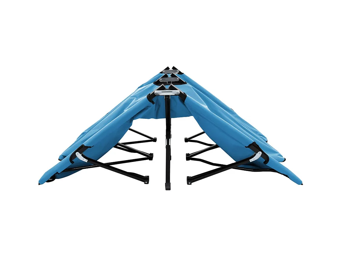 Chaise longue pliable 2 places bleu acier