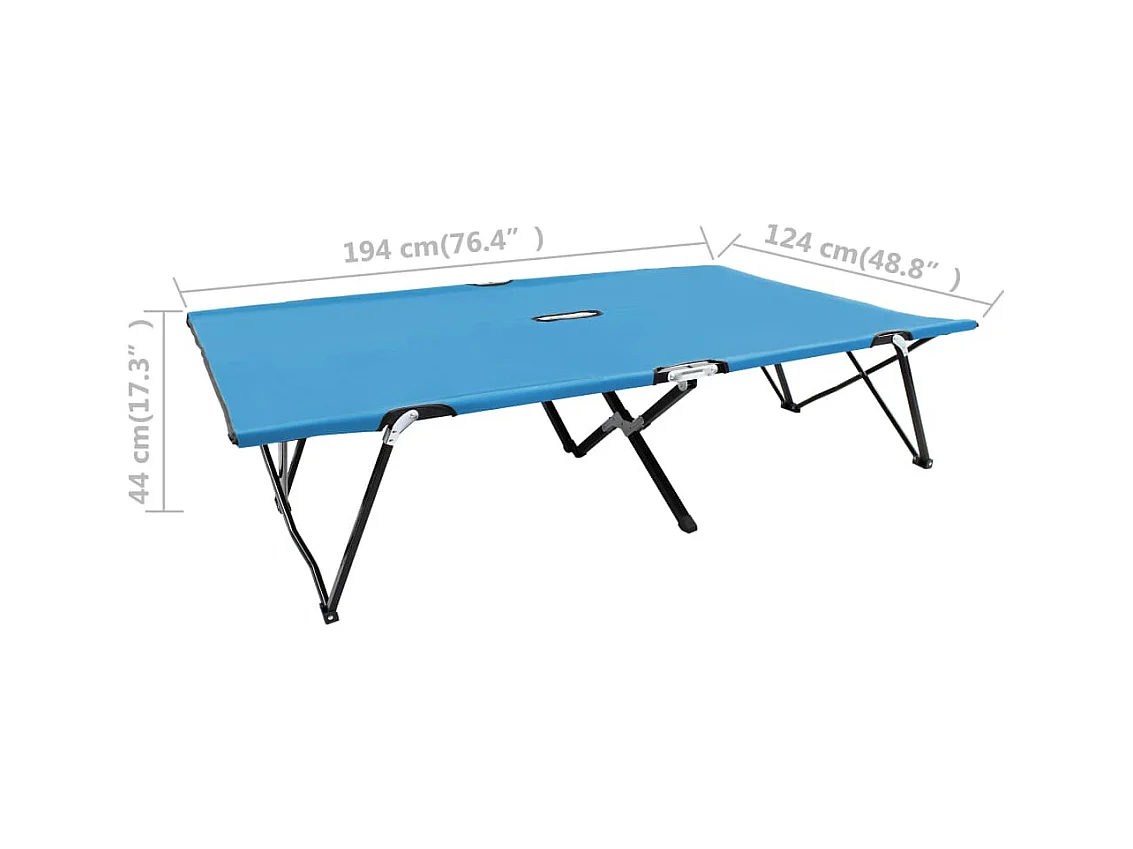 Chaise longue pliable 2 places bleu acier